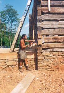 building a log cabin with notched ends