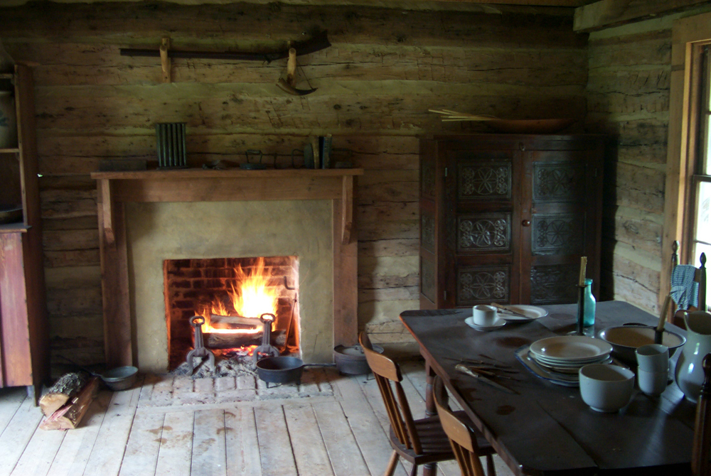 building a log cabin fireplace